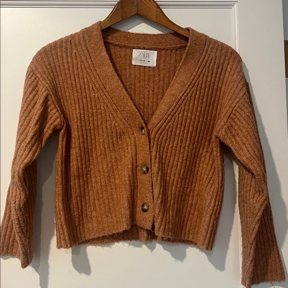 Zara Peach Knit Cardigan Sz 11/12